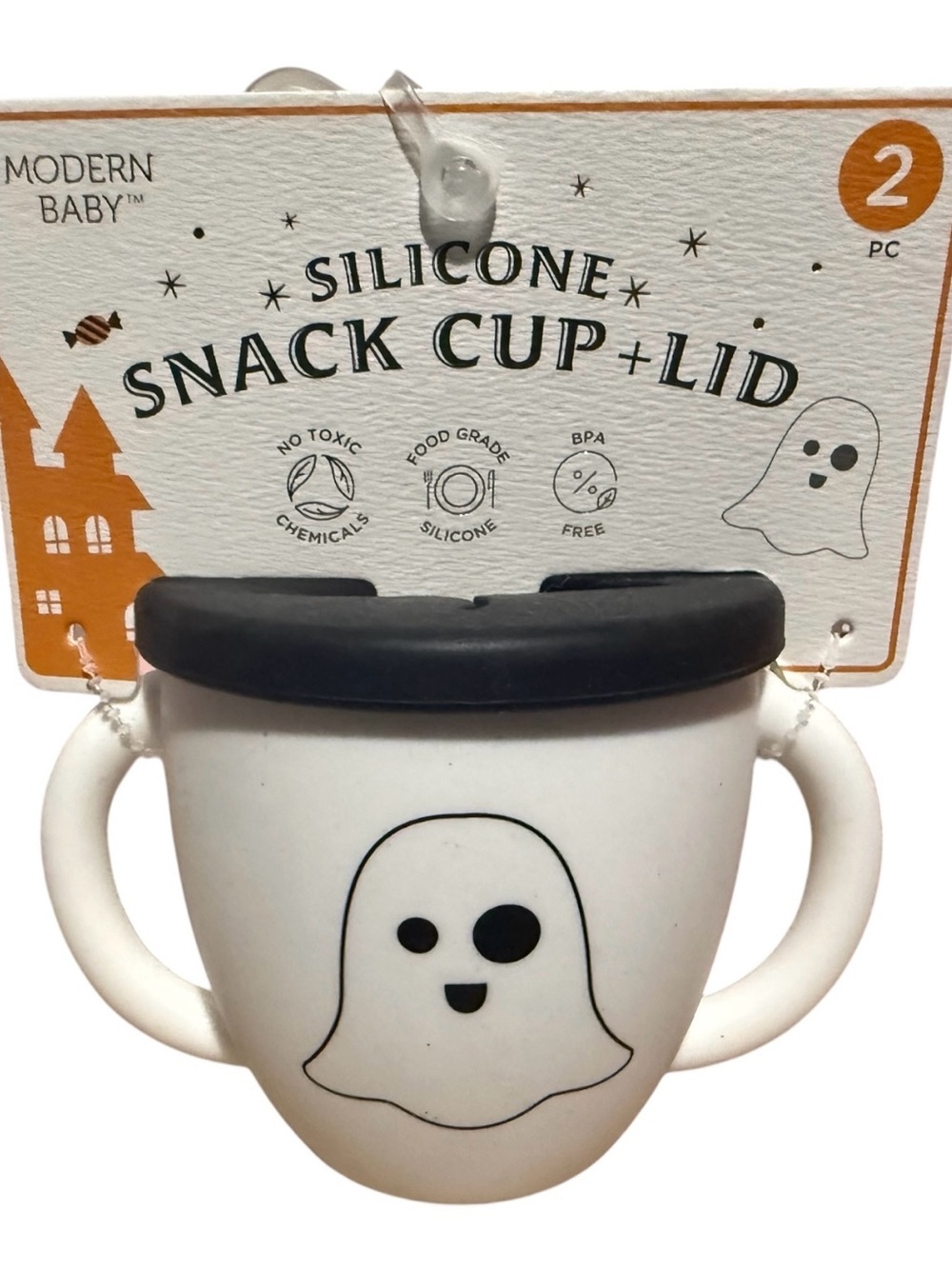 Modern Baby Ghost Snack Cup + Lid 2 Pc